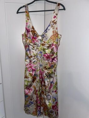 David Meister Classic Floral Y2K Silk garden party dress 12 Derby